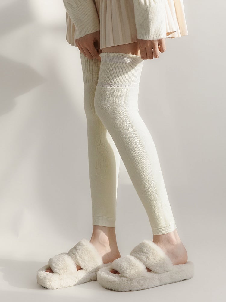 Knit Colors) (4 Warmers Ribbed Over-the-Knee Leg Cozy