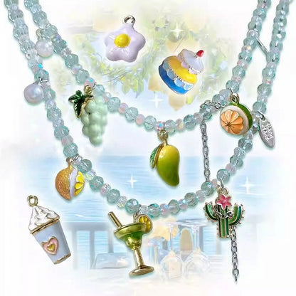 Obst/Keks Halskette Perlen Optionen 4 Anhänger Bittersüß