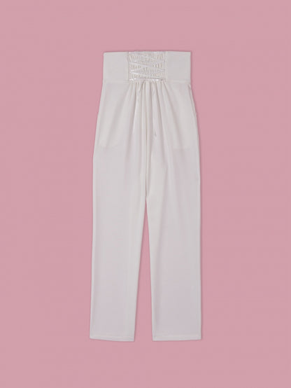 High-Waist Ouji Pants with White Corset Belt - DevilInspired Exclusive Collection
