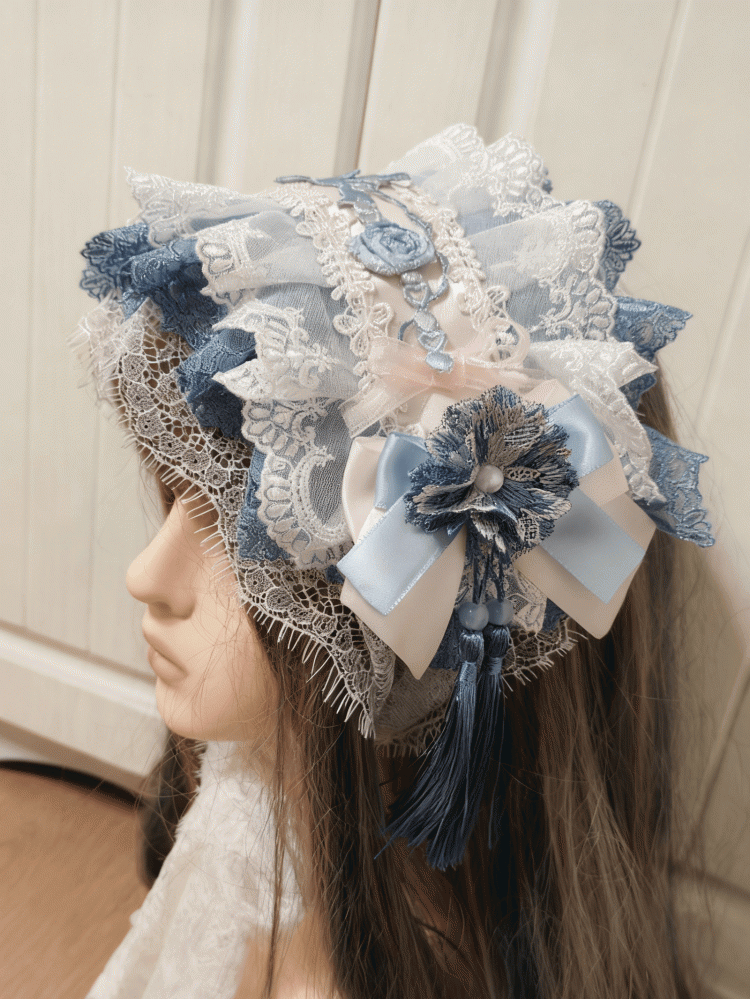 Lace 2 Color Hairband Tassel With Floral Lolita Bowknot Options