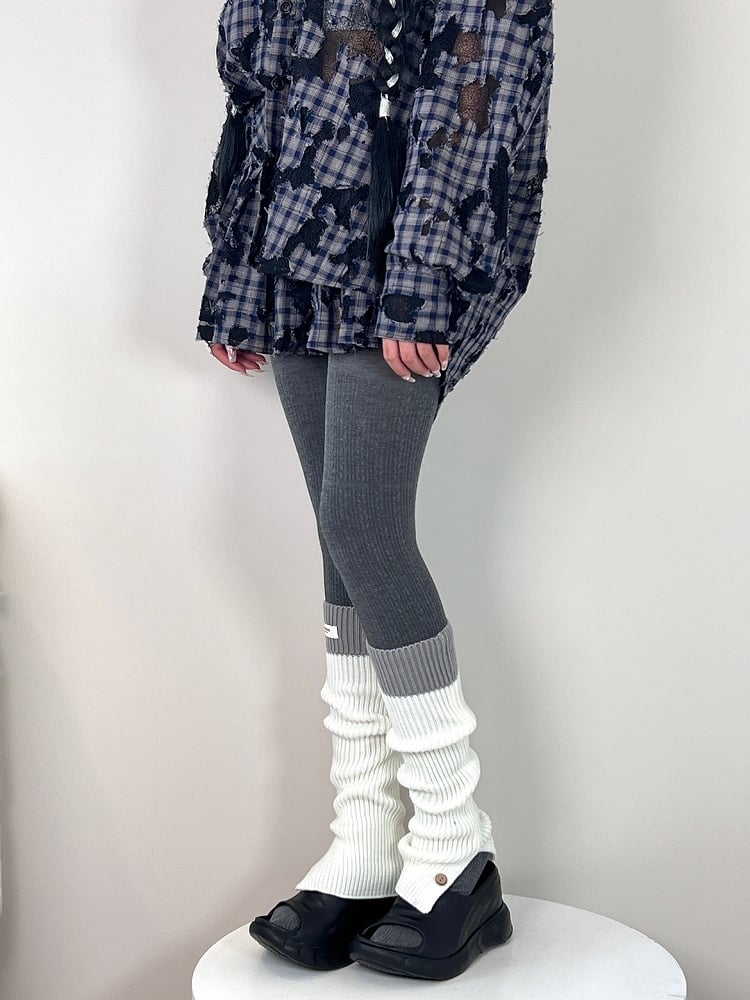 Knitted Pattern Ear Wheat Stripe Colors Vertical 5 Tights