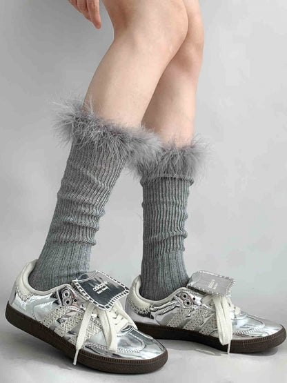 キュートなプラッシュトリムJKストッキング