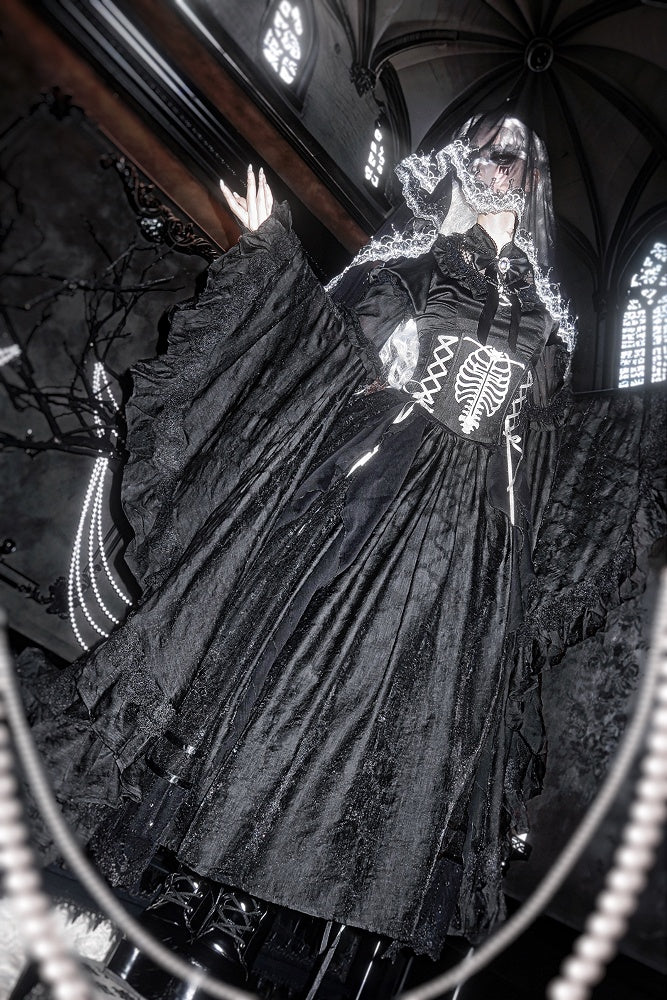 Prince Noir Gothic Lolita Long Dress with 3-Piece Mix & Match Design - DevilInspired Exclusive Collection