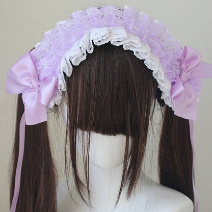 Bowknot Details Lace Trim Hairband