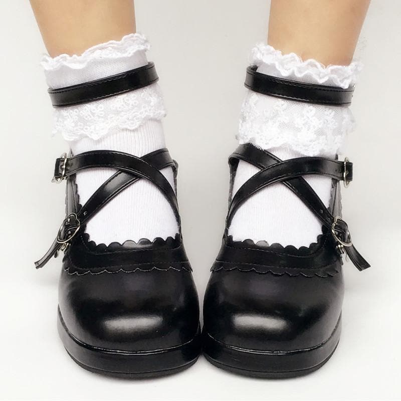 Bow Custom SP167935 Made Black Shoes Detachable Lolita