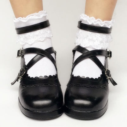 Bow Custom SP167935 Made Black Shoes Detachable Lolita