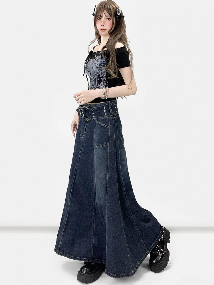 Rock Blau A-Linie Dunkel