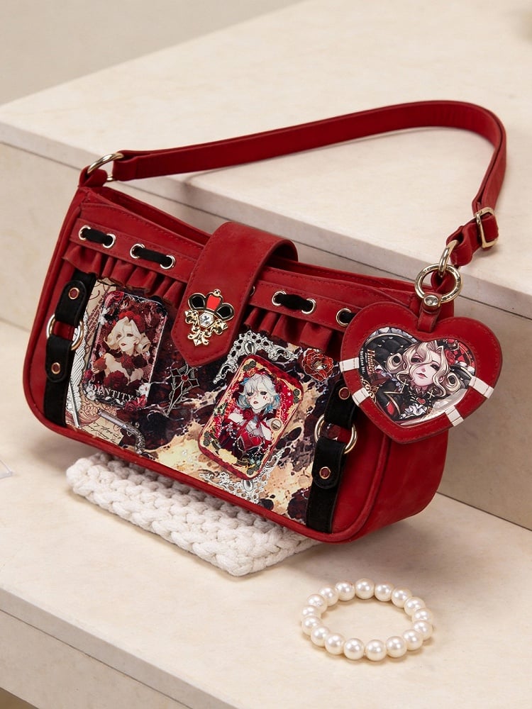 Sac Ita cœur et couronne en PU rouge - thejunco