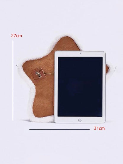 Feel A Metal And In Vintage Brown Small-Sized Plush Pins Star-Shaped 2-Way Backpack With Labels