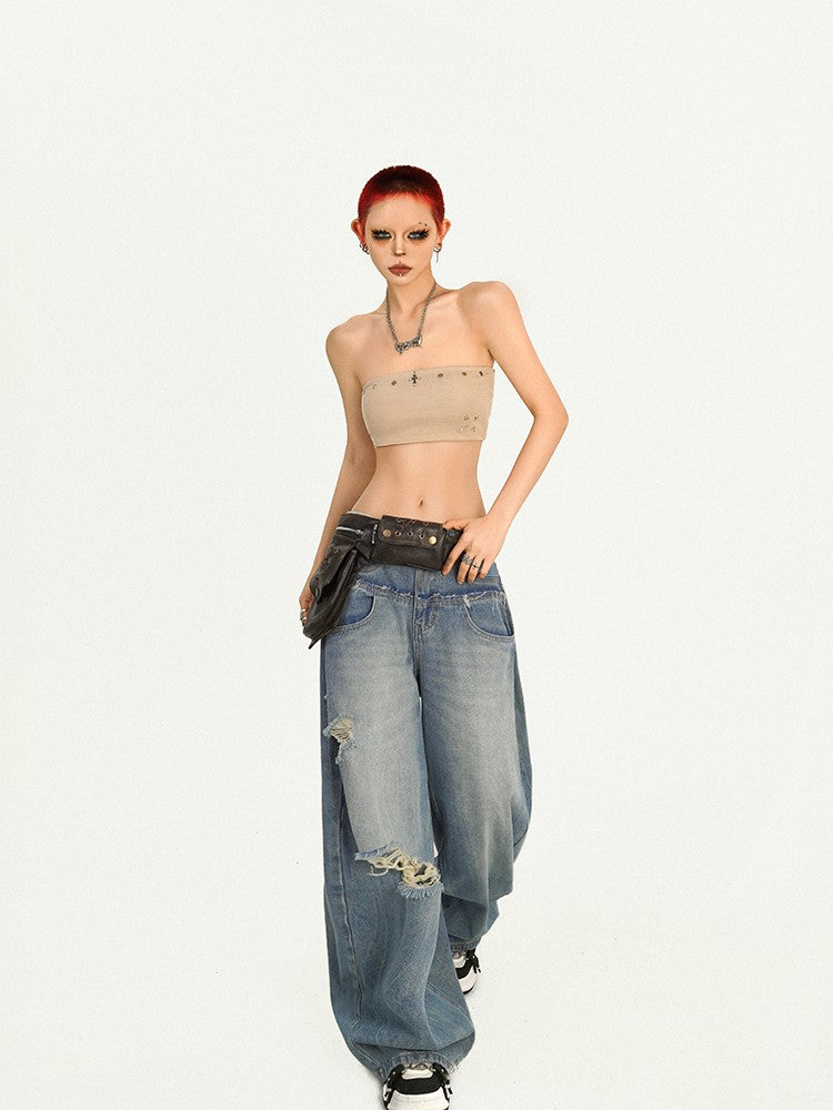 Top Studded Apricot Tube Punk