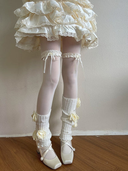 Leg Decorations and with Bead Warmers Camellia White