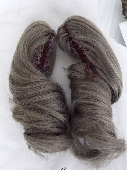 Claw Ponytails Grey Clips Roman Curly