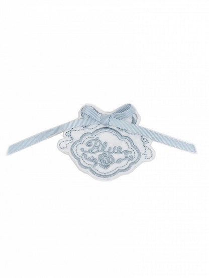 Embroidered White Flower Brooch with Elegant Bow Accent - CEL