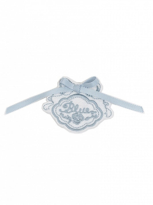 Embroidered White Flower Brooch with Elegant Bow Accent - CEL