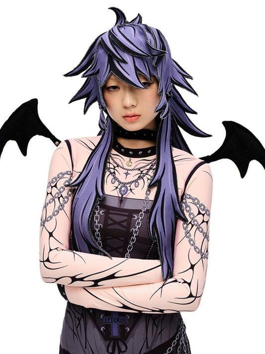 紫/黄色の漫画帽子