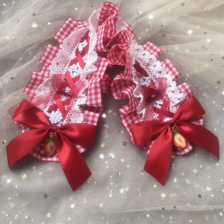 Options Ruffled Loilita 3 Color Hairband Bow Plaid Details