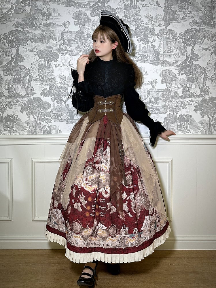 Buckle with Coffee Corset Two Belts Belt