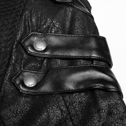 Rubberized Windbreaker Black Faux Punk Leather