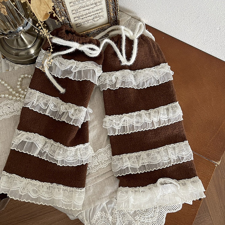 Design Trim Leg Multi-layer Warmers With Lace Colors Warm 4 Strap