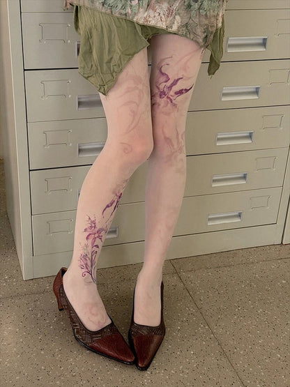 Pantyhose Artistic (Elegant Floral Style) Watercolor