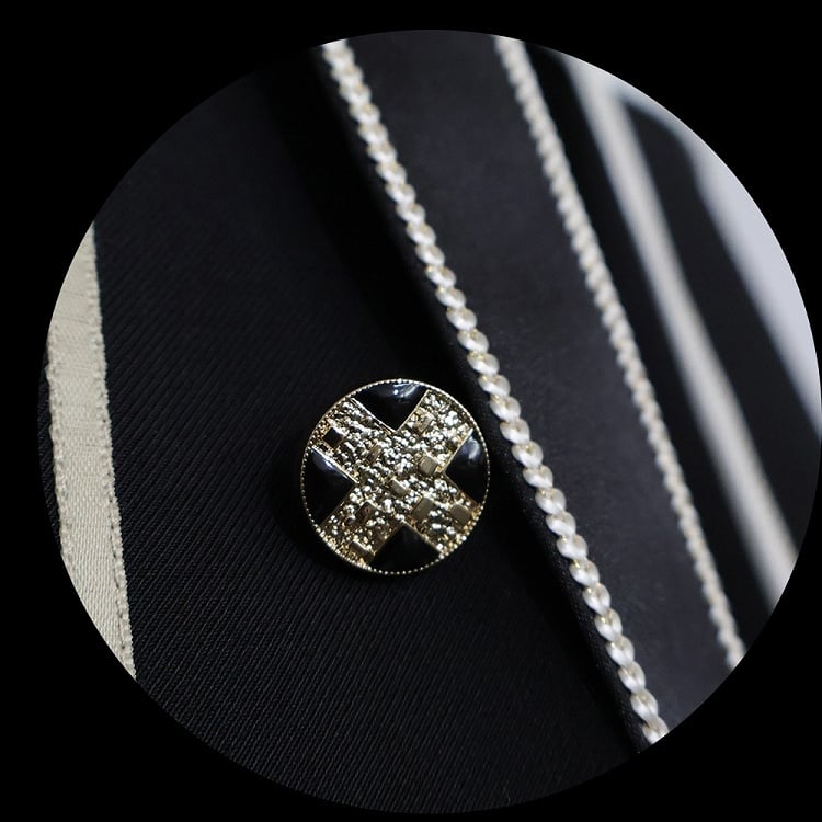 White and Black Cross Details Bell Sleeves Nun Lolita Dress