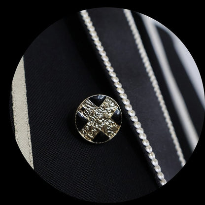 White and Black Cross Details Bell Sleeves Nun Lolita Dress