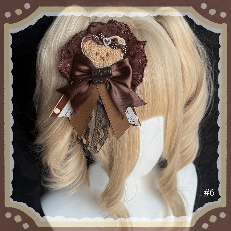 Lolita 12 Mini Hairband Chocolate Hairclip Brown KC Options Element / Bear Ring Hat
