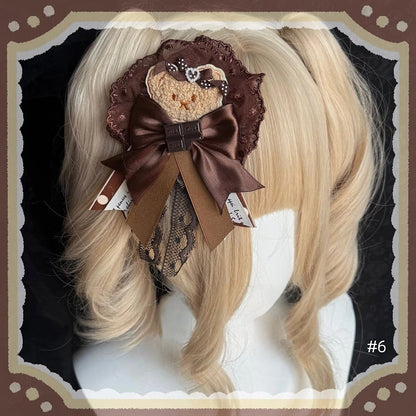 Lolita 12 Mini Hairband Chocolate Hairclip Brown KC Options Element / Bear Ring Hat