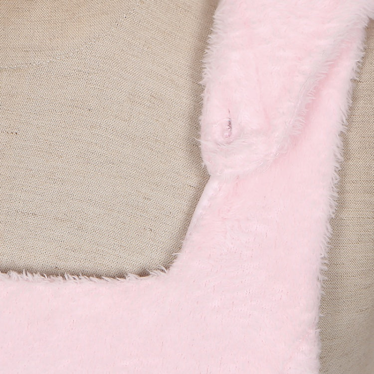 Pink Bunny Ears Hooded Plush Overalls Sweet Lolita Dress