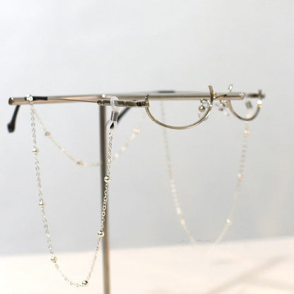 Cyberpunk Rahmen Brille Silber/Gold Charm Kette