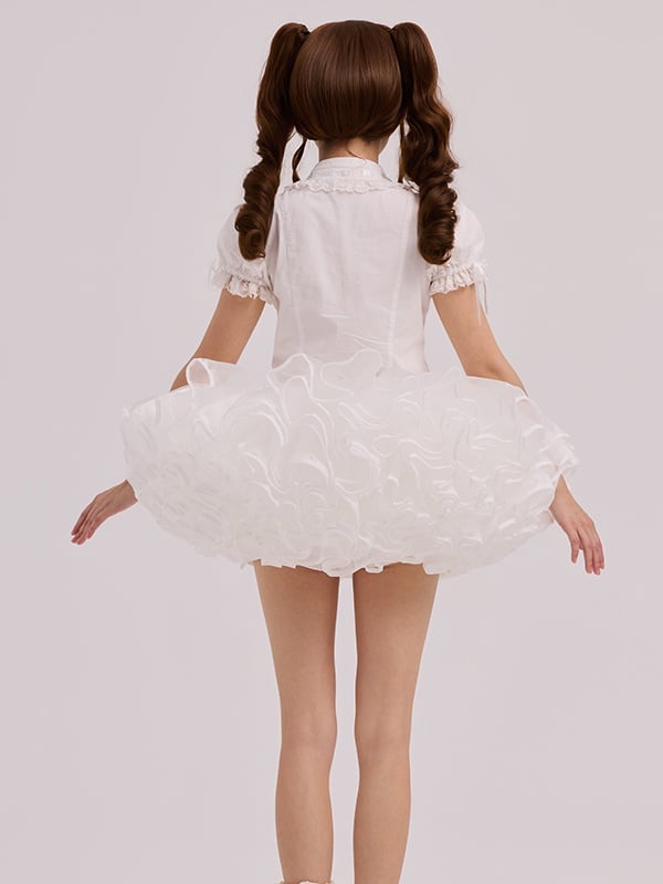 Puffy 30CM White Six Super Layers Petticoat