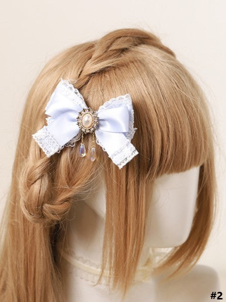 Bowknot Hairclip Options Light 3 Blue Sweet Lolita