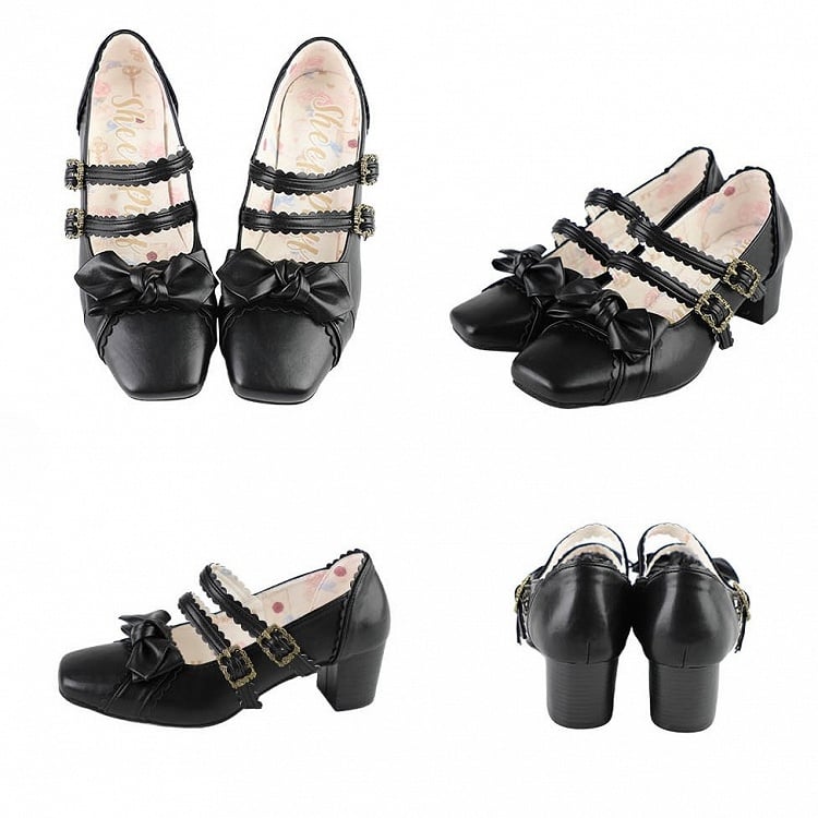 Lolita at Shoes Süßes Schleifentop Schwarz