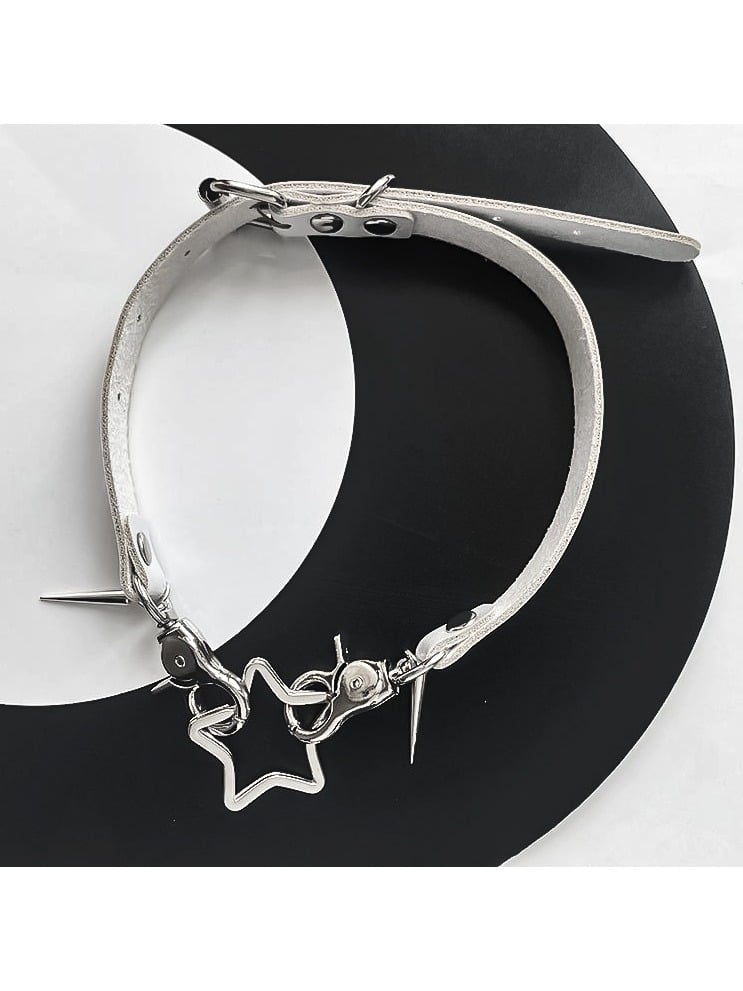 Spike PU Choker with Star Pendant - Kiwi Store