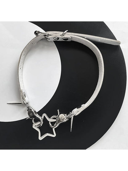 Spike PU Choker with Star Pendant - Kiwi Store
