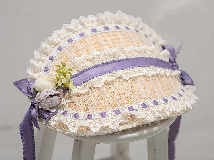 花柄ティーパーティーエレガントなフラットハット