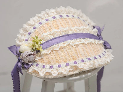 花柄ティーパーティーエレガントなフラットハット