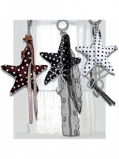 Polka Dot Star Keychain - Kiwi Store