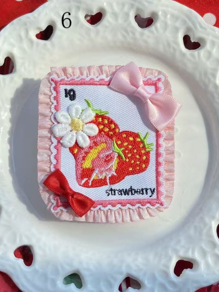 Optionen 11 Verzierte Kirsche/Erdbeere/Kuchen Brosche/Haarspange Schleife