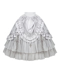 Boned with Design Gothic Silver Drawstring and Waist Cross Lolita Skirt Charm