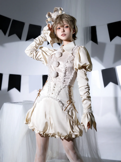 Collar Apricot Lolita Ouji Clown Outfit Circus Vibes Pointed -