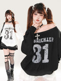 Schwarz/Weiß Off-the-Shoulder