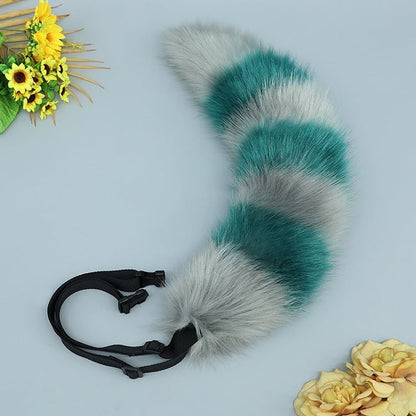 Plush Lolita Colors Striped Fox Cute Tail 8