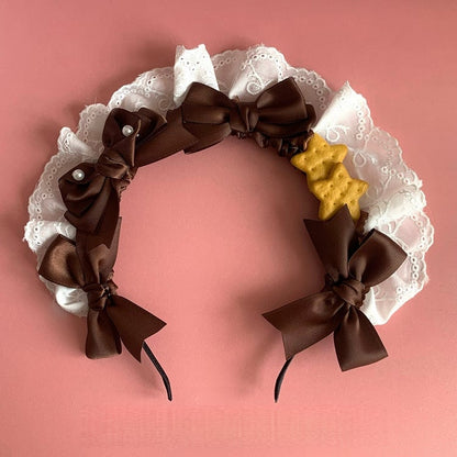 and Bows Star with Cookie Sweet Decorations Lace KC Cute Brown