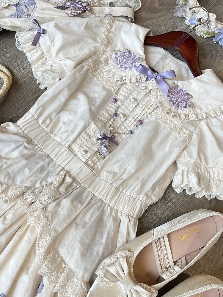 Floral Größen Kurze Bluse Stickerei Ärmel Peter Verfügbar Kragen Beige Pan Plus