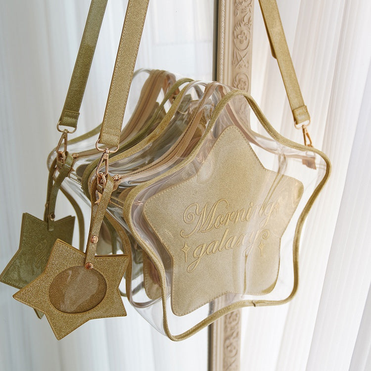 Abnehmbares PU mit Ita-Taschen-Abzeichen, Gold-Set, Charm, sternförmig