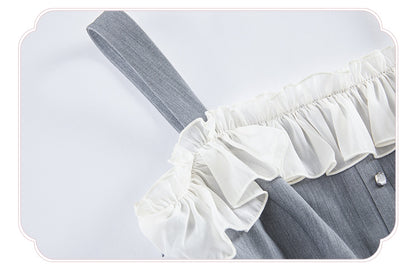 Fit Fashion Taille Lolita Grau Kleid Elegant Slim