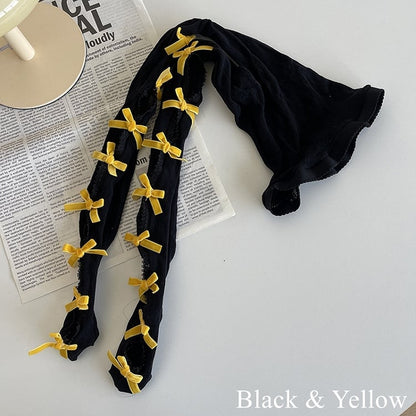 with Tights Cut-out Options Color 21 Design Bowknot Floral Pattern