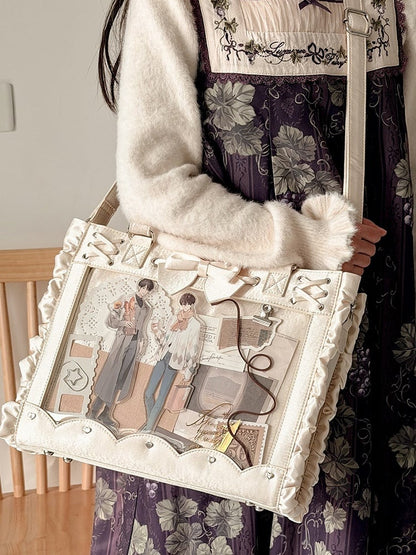 6 Color Lolita Clear Window Ita Shoulder Bag Lace Bow