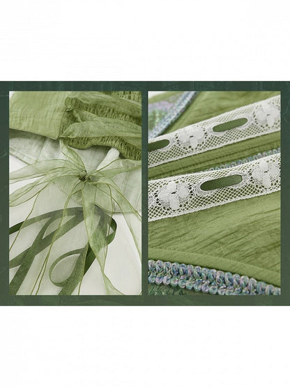 Dreamy Princess Green Forest Fishbone Top - Zao Jing Ji
